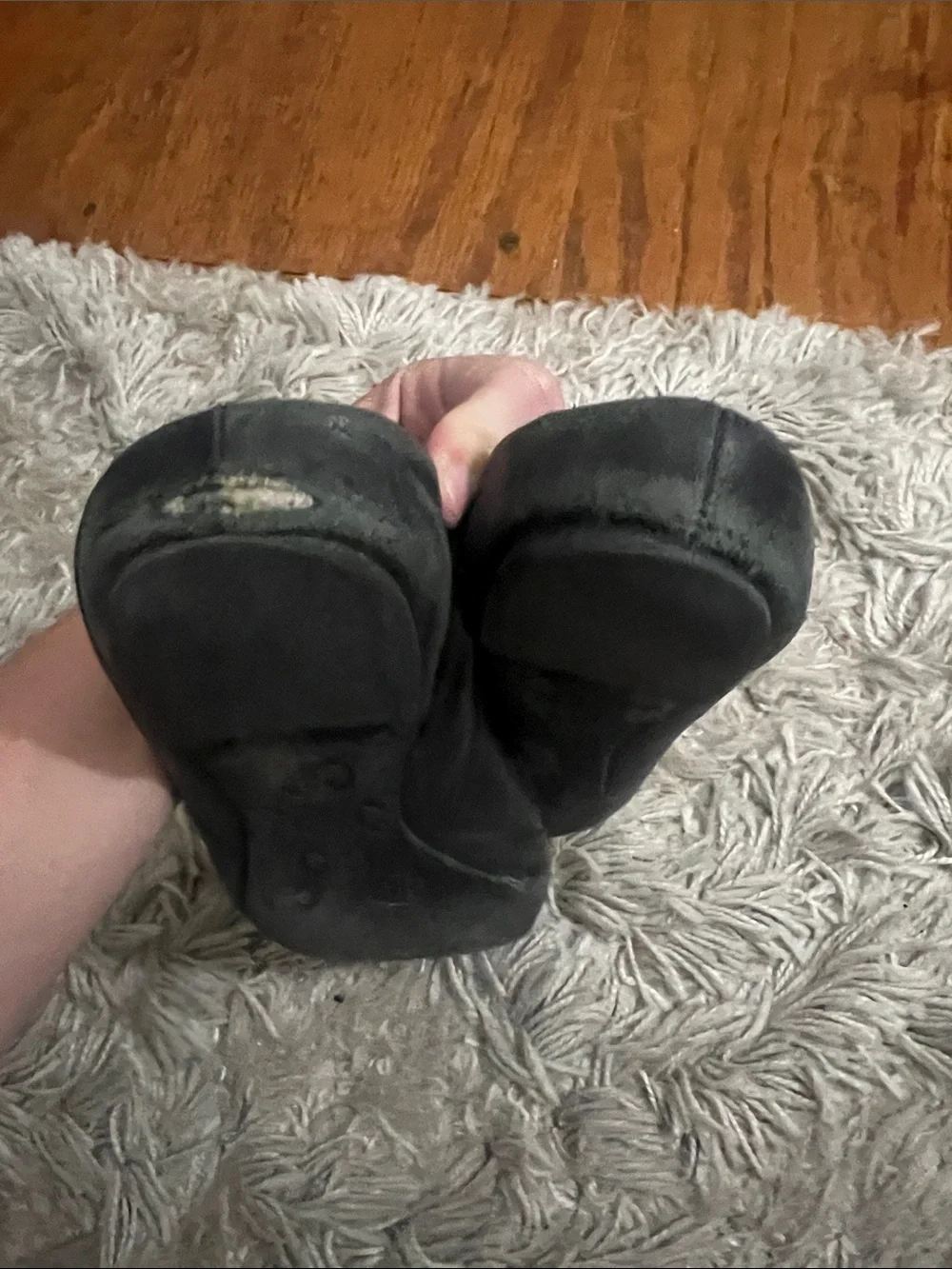 Tory Burch Black Leather and Silver Logo Reva Ballet Flats
